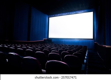 Movie Theater With Blank Screen / High Contrast Image