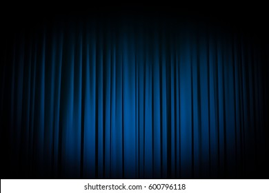 Movie Theater Curtains blue with spotlight