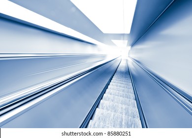 Moving elevator in abstract tunnel
