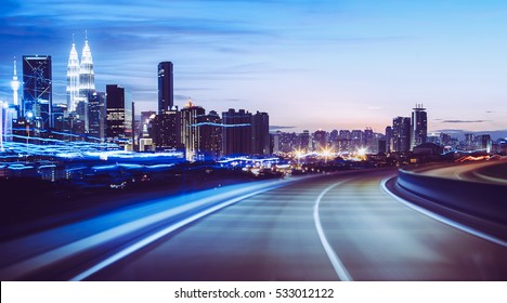 Moving Forward Motion Blur Background,night Scene