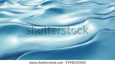 moving light texture of water, a liquid pattern similar to waves. An abstract image.. Dynamic motion and electromagnetic waves. 3d blue wavy surface, similar to shiny liquid glass