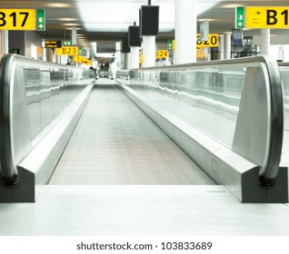 Moving Sidewalk At An Airport