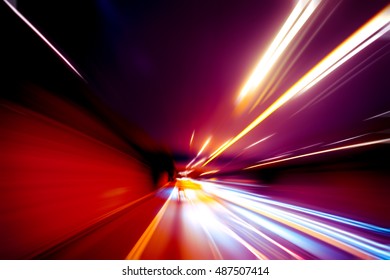 Moving Traffic Light Trails Night Stock Photo 487507414 | Shutterstock