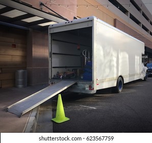 Moving Truck With Ramp Down Ready To Load