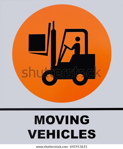 Moving vehicle sign isolated on\
white background. This photo was taken from the sign board\
.