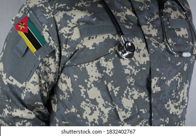 Mozambique Army Doctor With Stethoscope Over His Neck