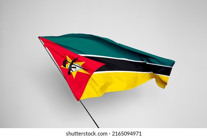 Mozambique flag isolated on white background with clipping path. flag symbols of Mozambique. flag frame with empty space for your text.