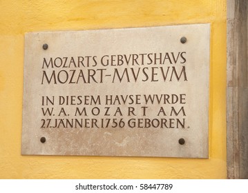 Mozart Birthhouse In Salzburg, Austria