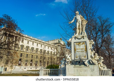 Mozart statue in the Burggarten of the Hofburg Palace in Vienna - Shutterstock ID 599655818