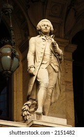 Mozart Statue At The Old Opera In Frankfurt Main, Germany