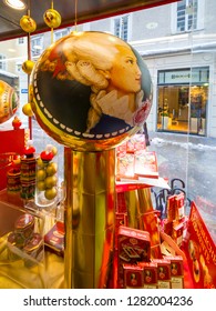 Mozartkugel In A Shop Window, City Salzburg, Salzburger Land, Austria, Jan 2015