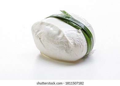 Mozzarella Fresh Italian Cheese Isolated On White Background