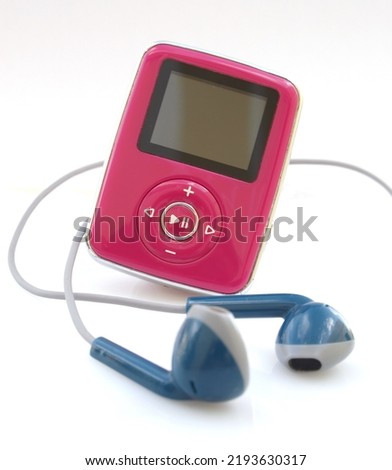 mp3 music player device over white background