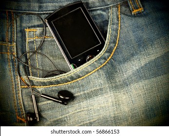 Mp3 Player In A Jeans Pocket