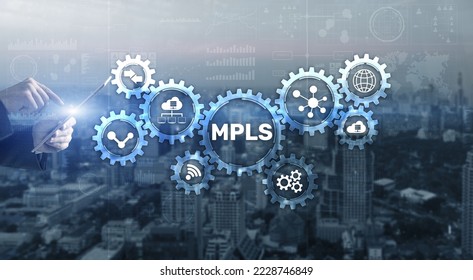 MPLS. Multiprotocol Label Switching on virtual screen. 2022