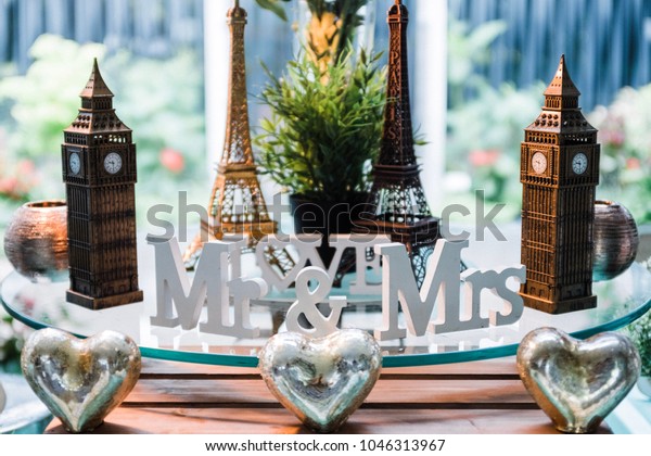 Mr Mrs Sign Part Wedding Decorations Stock Photo Edit Now 1046313967