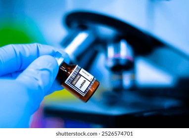 mRNA vaccine bottles and syringes for injection preventing covid-19 or coronavirus. - Powered by Shutterstock