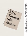 Mrs. Topham sells Aintree - news story from 1973 UK newspaper headline article title in sepia