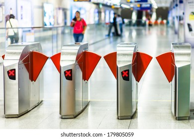 MRT Train Entrance In Bangkok, Thailand