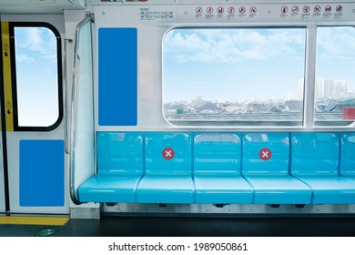 MRT Transportation Seats With Views Of People's Houses