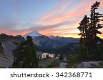 Mt. Baker and Iceberg Lake viewed from Herman Saddle, Mt. Baker-Snoqualmie National Forest