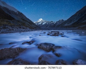 Mt Cook In Hooker Valley At Night