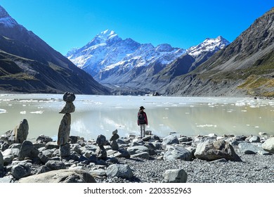 Mt. Cook, Hooker Valley Trackk, Hooker Lake, NZ