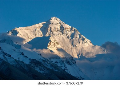 Mt. Everest In The Blue Sky Background