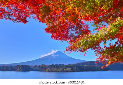 Mt Fuji Autumn Leaves Seen Kawaguchiko Stock Photo 760011430 | Shutterstock