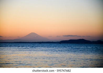 Mt. Fuji from Kanaya Port in the Dusk, Japan. - Powered by Shutterstock