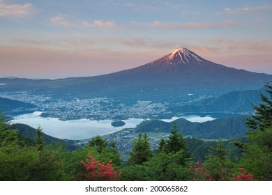 Mt Fuji And Lake Kawaguchiko In Summer Season 