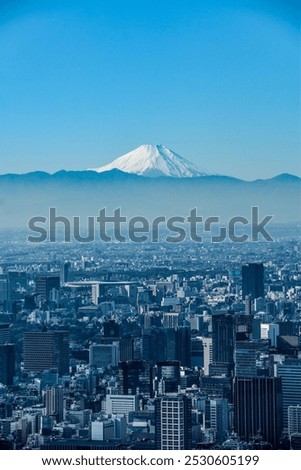 Mt Fuji stands high above Tokyo, Japan