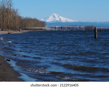 Mt Hood And The Columbia River In Vancouver, WA