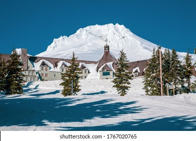 Mt Hood with timberline lodge in the foreground, Oregon, Mt Hood National Forest. - Shutterstock ID 1767020765