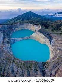 Mt Kelimutu Blue Crater Lakes