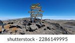 Mt Kilimanjaro Summit Sign at Uhuru Peak