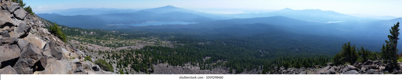 Mt. Mcloughlin Hiking Trail In Southern Oregon. Breathe Taking Scenery As Far As The Eye Can See. Green Trees And Fresh Air. The Summit Is At An Elevation Of 9,495. Stunning View In Every Direction. 