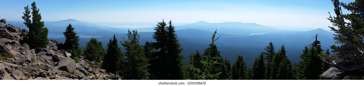 Mt. Mcloughlin Hiking Trail In Southern Oregon. Breathe Taking Scenery As Far As The Eye Can See. Green Trees And Fresh Air. The Summit Is At An Elevation Of 9,495. Stunning View In Every Direction. 