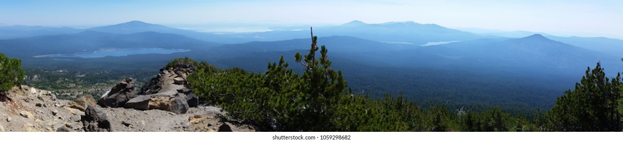 Mt. Mcloughlin Hiking Trail In Southern Oregon. Breathe Taking Scenery As Far As The Eye Can See. Green Trees And Fresh Air. The Summit Is At An Elevation Of 9,495. Stunning View In Every Direction. 