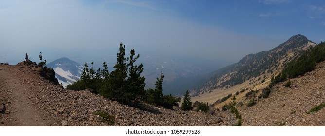 Mt. Mcloughlin Hiking Trail In Southern Oregon. Breathe Taking Scenery As Far As The Eye Can See. Green Trees And Fresh Air. The Summit Is At An Elevation Of 9,495. Stunning View In Every Direction. 