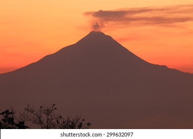 Mt Merapi Is Smoking On Sunrise