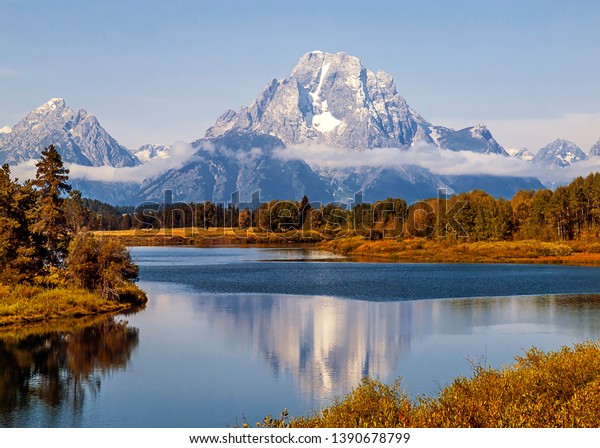 Mt Moran Oxbow Band Grand Tetons Stock Photo (Edit Now) 1390678799