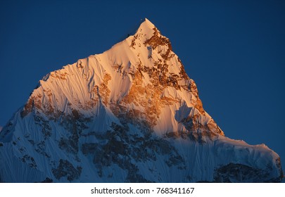 Mt Nuptse At Sunset,Himalayas,Nepal