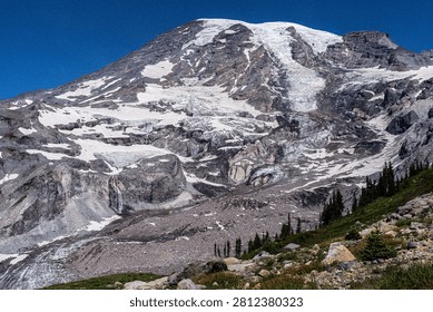 Mt. Rainer with a waterfall 