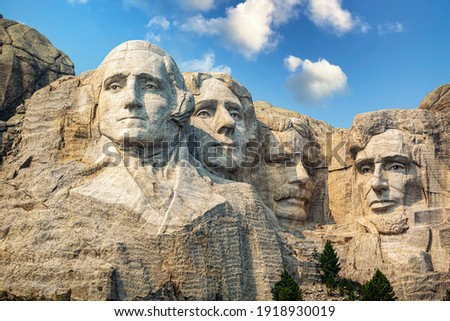 Mt. Rushmore National Memorial Park in South Dakota. Mount Rushmore National Memorial is centered on a colossal sculpture carved into the granite in the Black Hills in Keystone, South Dakota