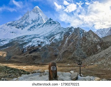 Mt Shivling, A Shiv Ling And A Trident