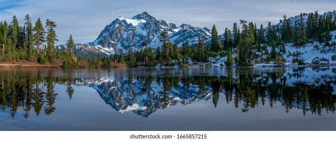 Mt Shuksan reflection in lake - Shutterstock ID 1665857215