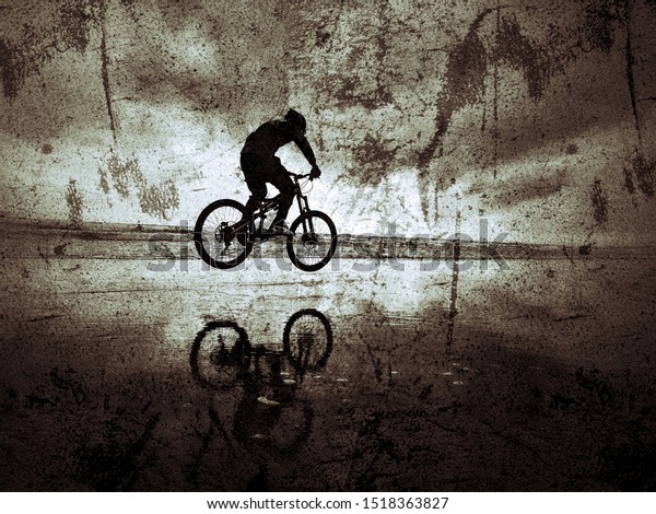 Mtb Rider Beach Noise Texture Grunge Stock Photo (Edit Now) 1518363827