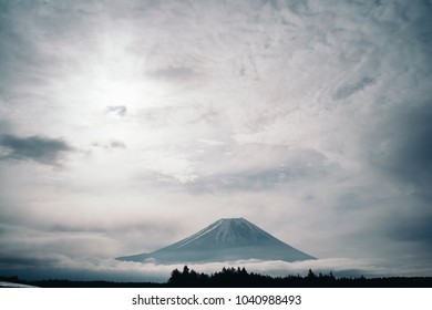 Mt.Fuji floating in clouds