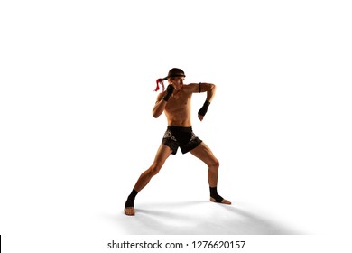 Muay thai isolated on white - Powered by Shutterstock